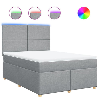 Giroletto a Molle con Materasso Grigio Chiaro 140x190cm Tessuto | homemem39