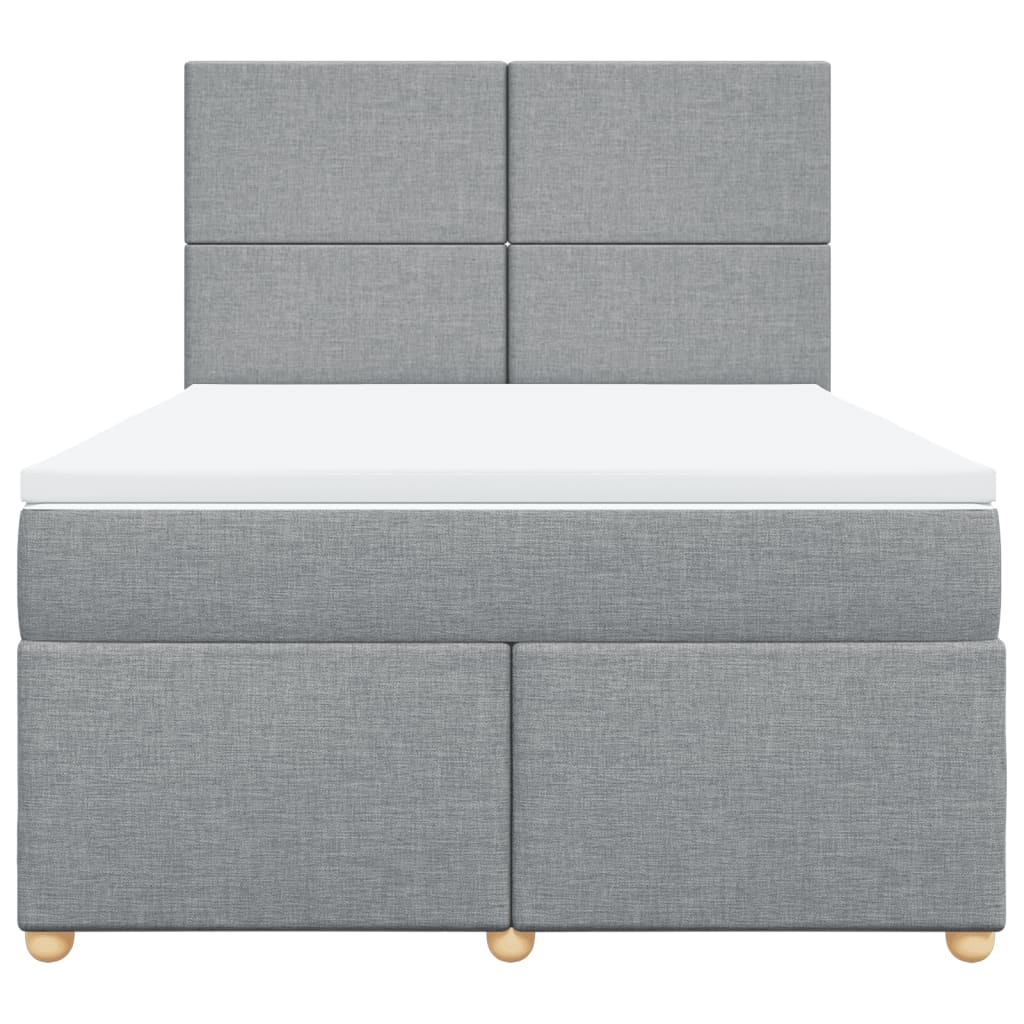 Giroletto a Molle con Materasso Grigio Chiaro 140x190cm Tessuto | homemem39