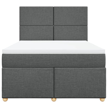 Giroletto a Molle con Materasso Grigio Scuro 140x190 cm Tessuto