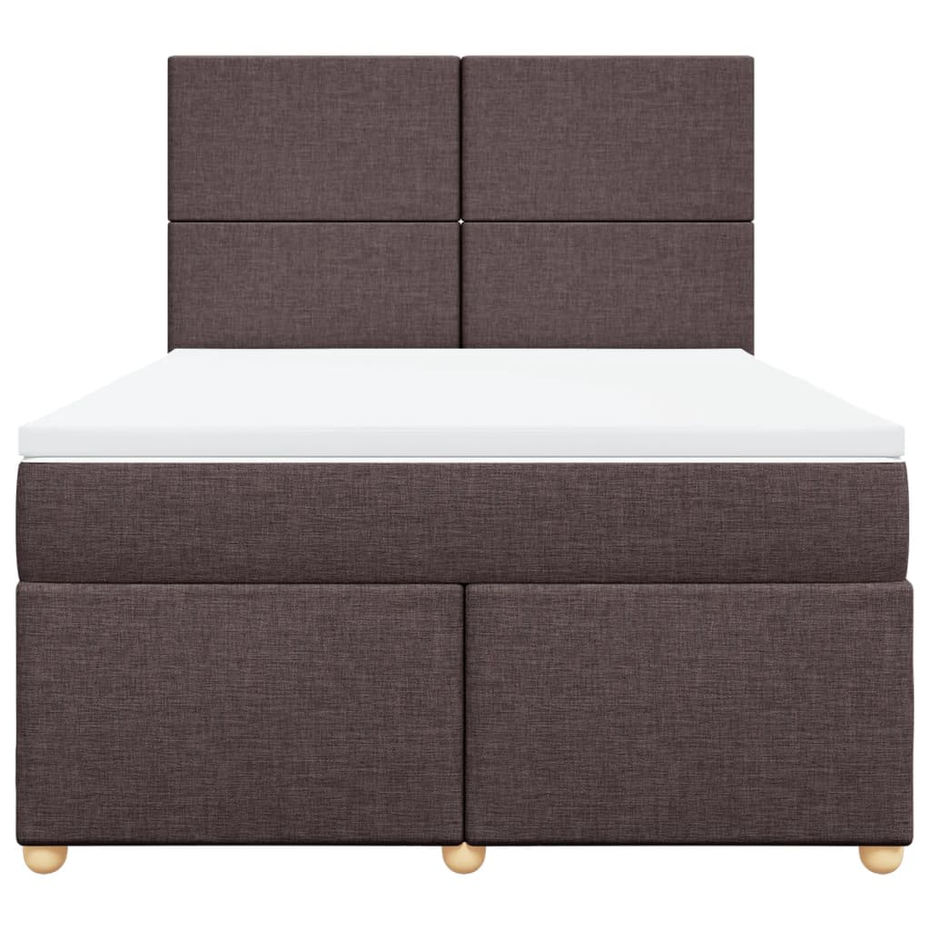 Giroletto a Molle con Materasso Marrone Scuro 140x190cm Tessuto | homemem39