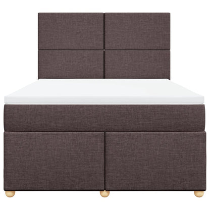 Giroletto a Molle con Materasso Marrone Scuro 140x190cm Tessuto | homemem39