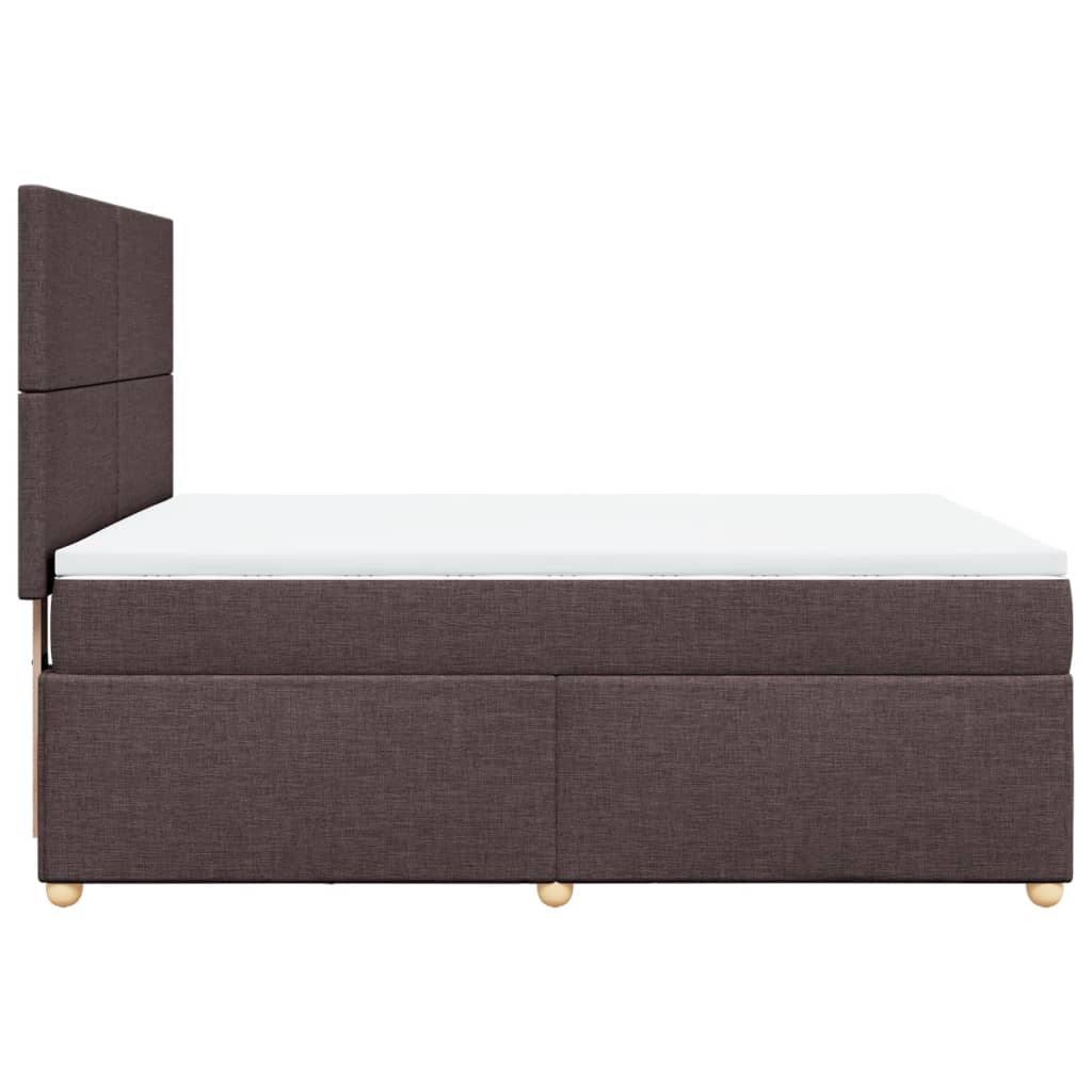 Giroletto a Molle con Materasso Marrone Scuro 140x190cm Tessuto | homemem39