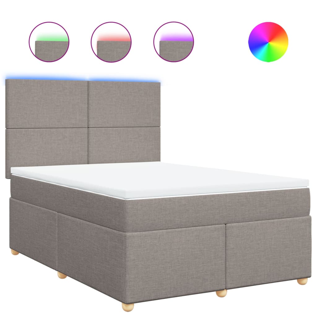 Giroletto a Molle con Materasso Tortora 140x190 cm in Tessuto | homemem39