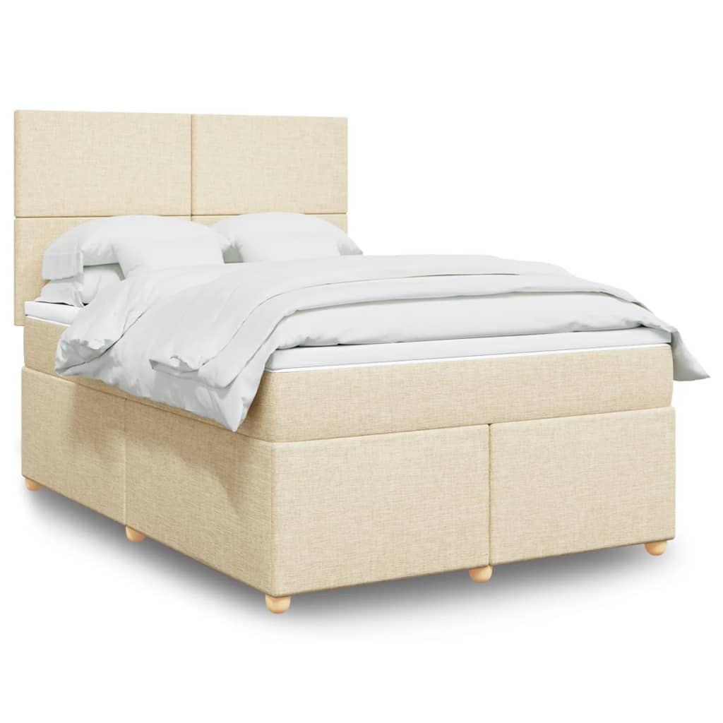 Giroletto a Molle con Materasso Crema 140x19 cm in Tessuto | homemem39