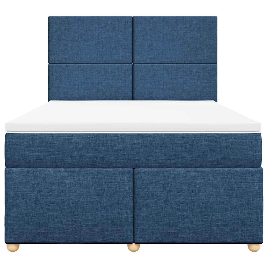 Giroletto a Molle con Materasso Blu 140x190 cm in Tessuto