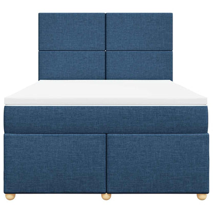 Giroletto a Molle con Materasso Blu 140x190 cm in Tessuto