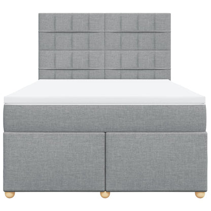 Giroletto a Molle con Materasso Grigio Chiaro 140x190cm Tessuto | homemem39