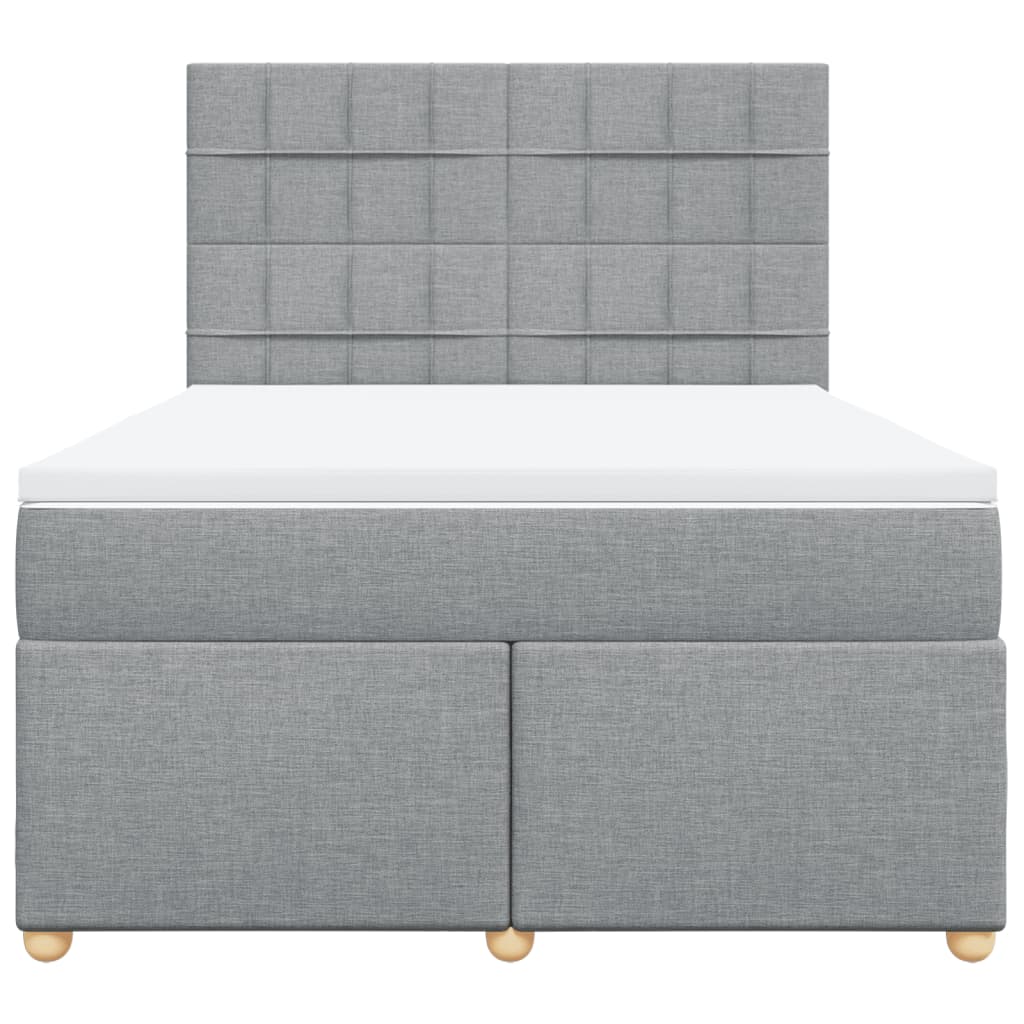 Giroletto a Molle con Materasso Grigio Chiaro 140x190cm Tessuto