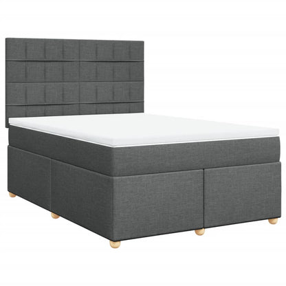 Giroletto a Molle con Materasso Grigio Scuro 140x190 cm Tessuto