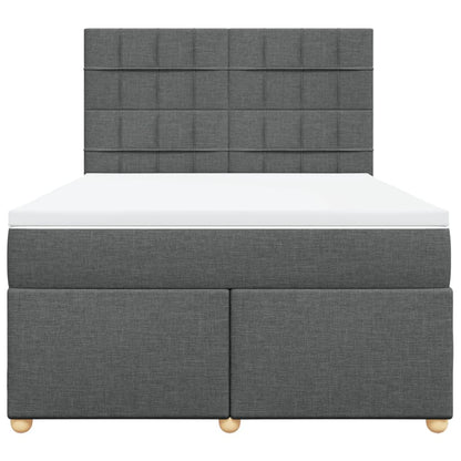 Giroletto a Molle con Materasso Grigio Scuro 140x190 cm Tessuto