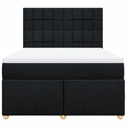 Giroletto a Molle con Materasso Nero 140x190 cm in Tessuto
