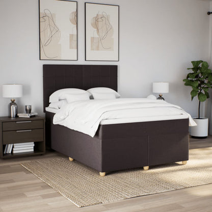 Giroletto a Molle con Materasso Marrone Scuro 140x190cm Tessuto | homemem39