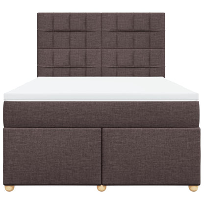 Giroletto a Molle con Materasso Marrone Scuro 140x190cm Tessuto | homemem39