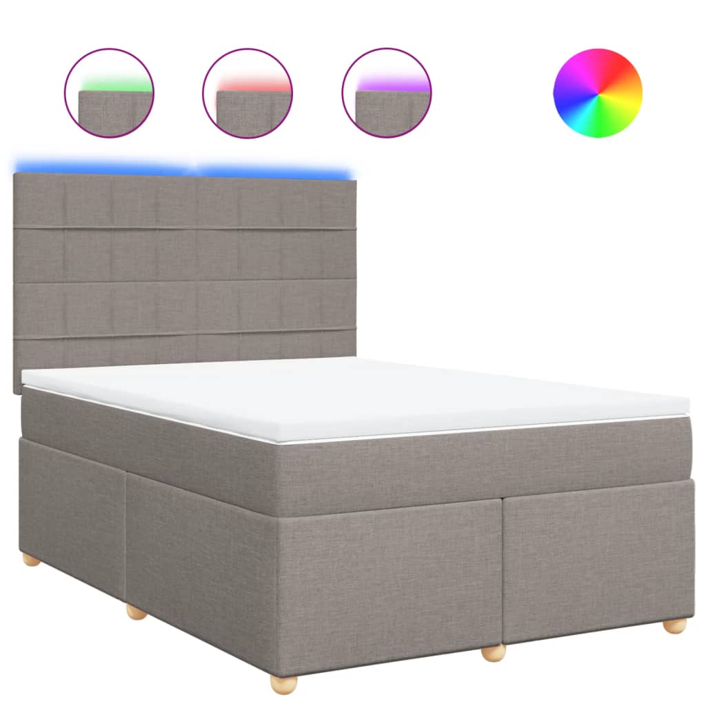 Giroletto a Molle con Materasso Tortora 140x190 cm in Tessuto | homemem39