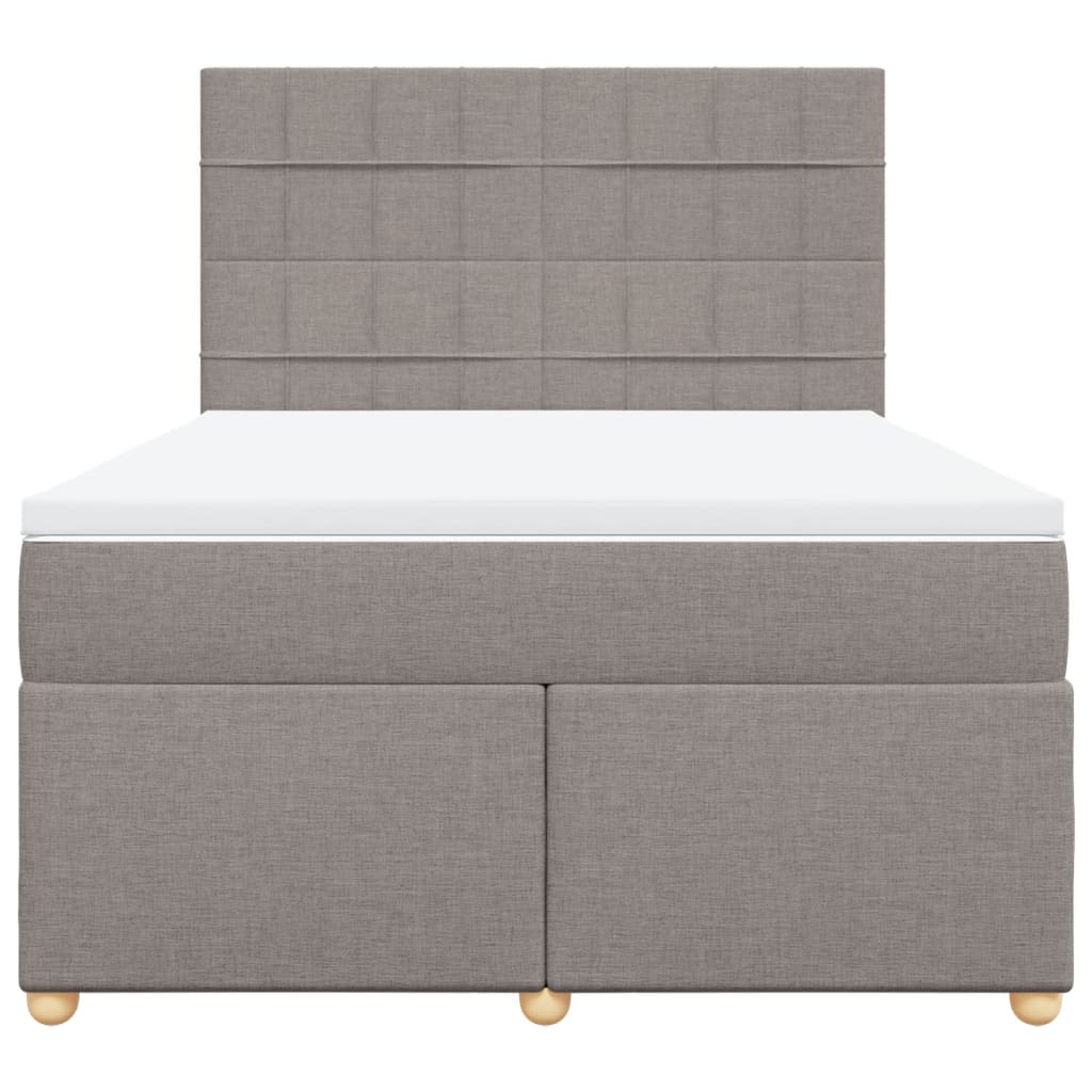 Giroletto a Molle con Materasso Tortora 140x190 cm in Tessuto