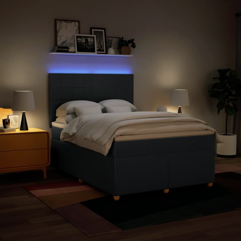 Giroletto a Molle con Materasso Blu 140x190 cm in Tessuto