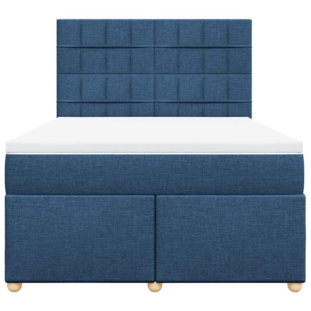 Giroletto a Molle con Materasso Blu 140x190 cm in Tessuto