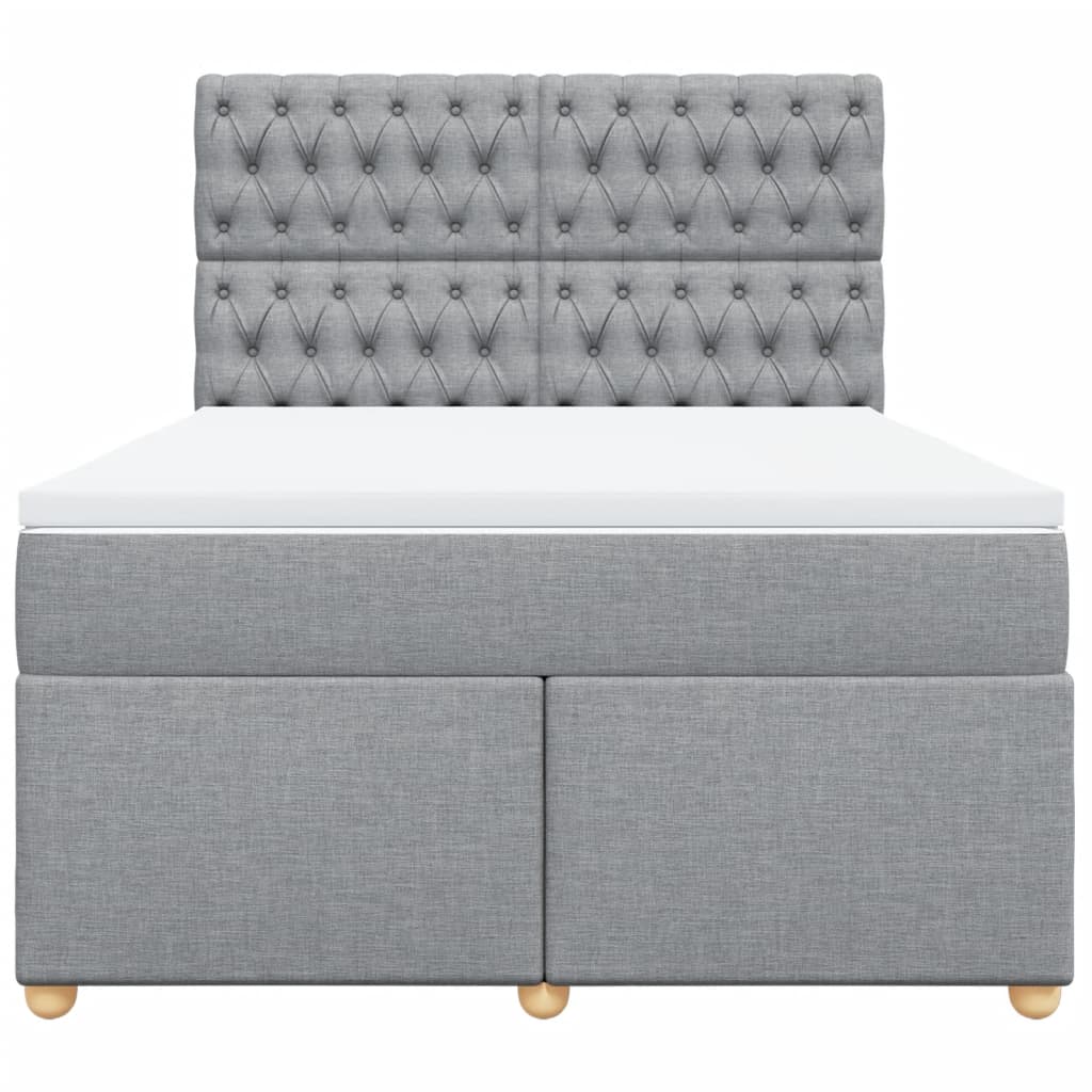 Giroletto a Molle con Materasso Grigio Chiaro 140x190cm Tessuto | homemem39