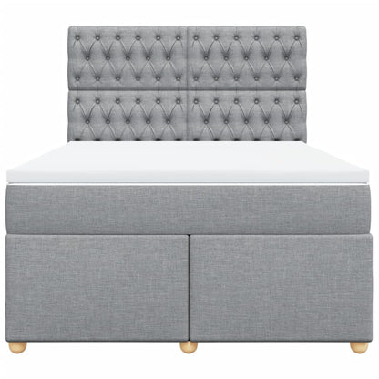 Giroletto a Molle con Materasso Grigio Chiaro 140x190cm Tessuto | homemem39
