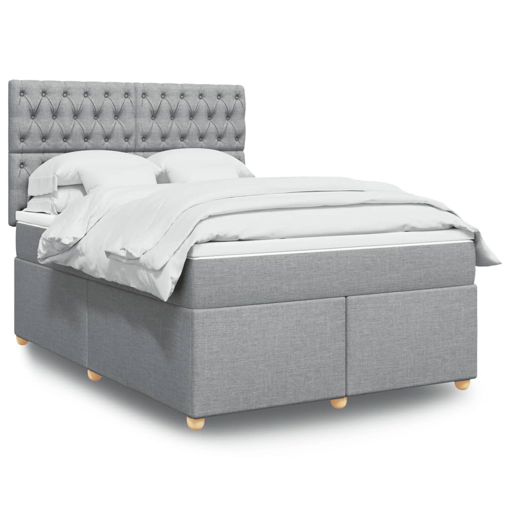 Giroletto a Molle con Materasso Grigio Chiaro 140x190cm Tessuto | homemem39