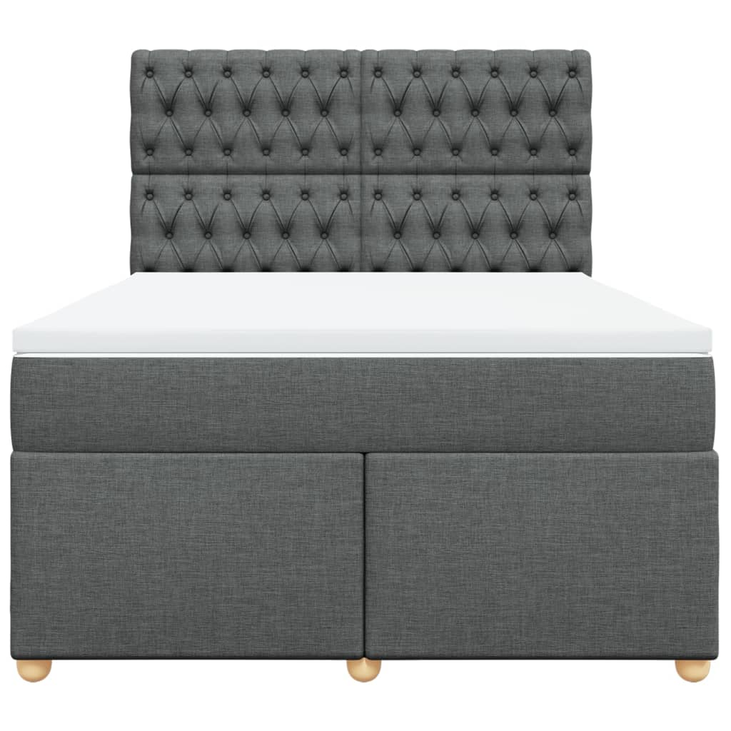 Giroletto a Molle con Materasso Grigio Scuro 140x190 cm Tessuto