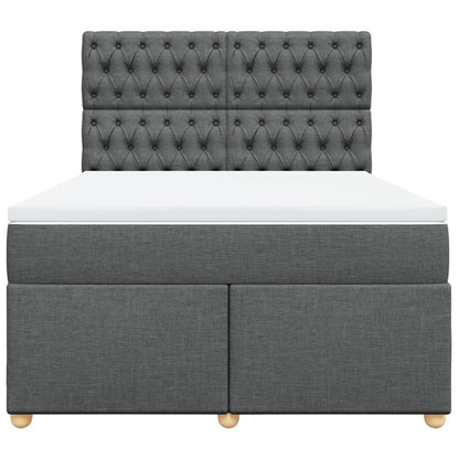 Giroletto a Molle con Materasso Grigio Scuro 140x190 cm Tessuto