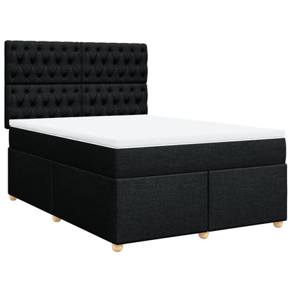 Giroletto a Molle con Materasso Nero 140x190 cm in Tessuto