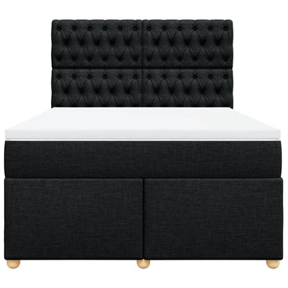Giroletto a Molle con Materasso Nero 140x190 cm in Tessuto