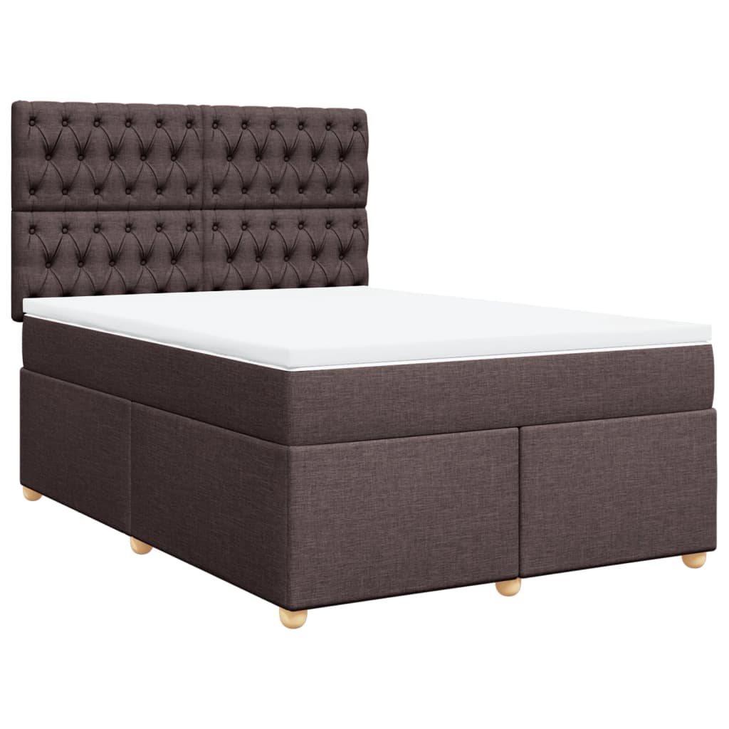 Giroletto a Molle con Materasso Marrone Scuro 140x190cm Tessuto | homemem39
