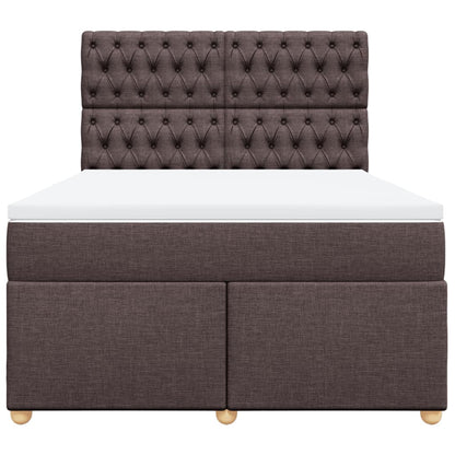 Giroletto a Molle con Materasso Marrone Scuro 140x190cm Tessuto | homemem39