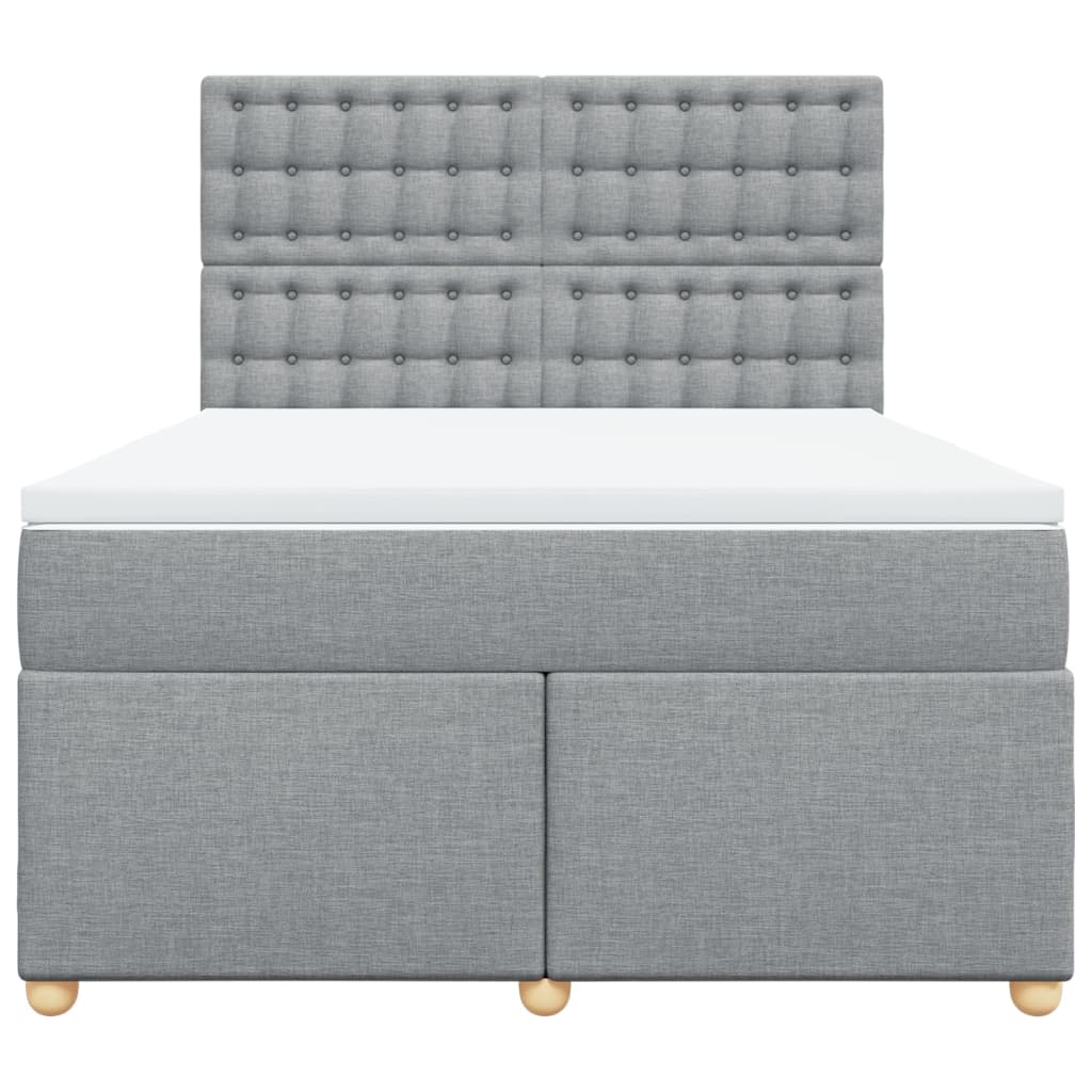 Giroletto a Molle con Materasso Grigio Chiaro 140x190cm Tessuto