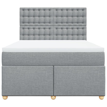 Giroletto a Molle con Materasso Grigio Chiaro 140x190cm Tessuto