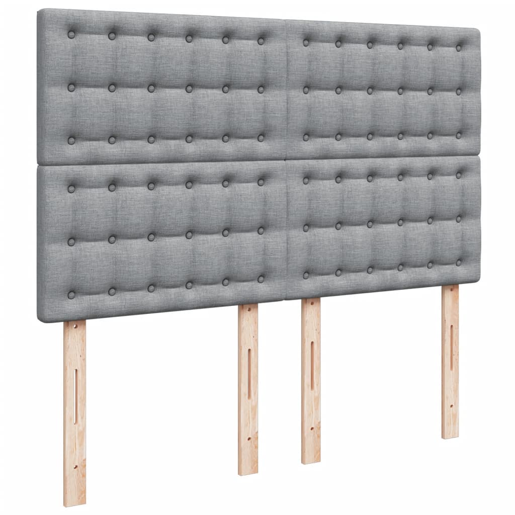 Giroletto a Molle con Materasso Grigio Chiaro 140x190cm Tessuto