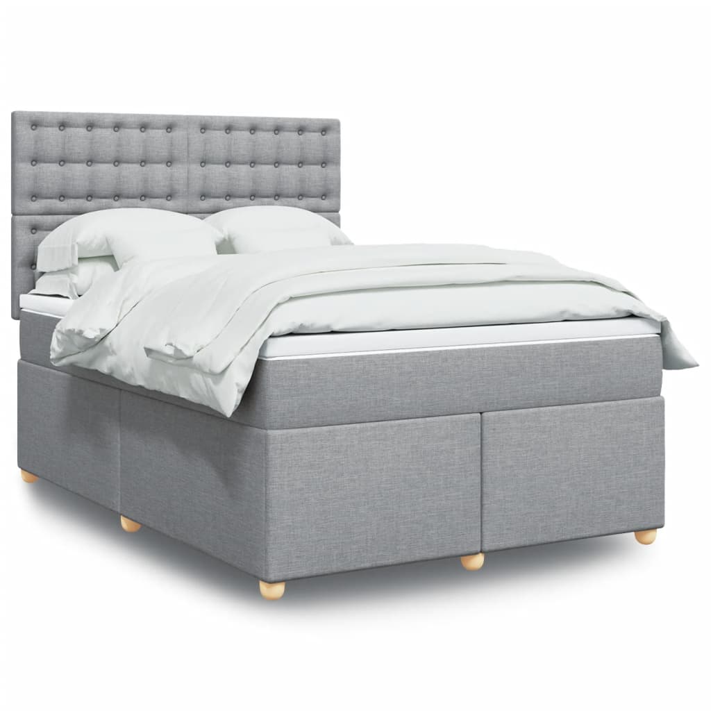 Giroletto a Molle con Materasso Grigio Chiaro 140x190cm Tessuto