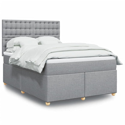 Giroletto a Molle con Materasso Grigio Chiaro 140x190cm Tessuto