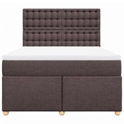 Giroletto a Molle con Materasso Marrone Scuro 140x190cm Tessuto | homemem39