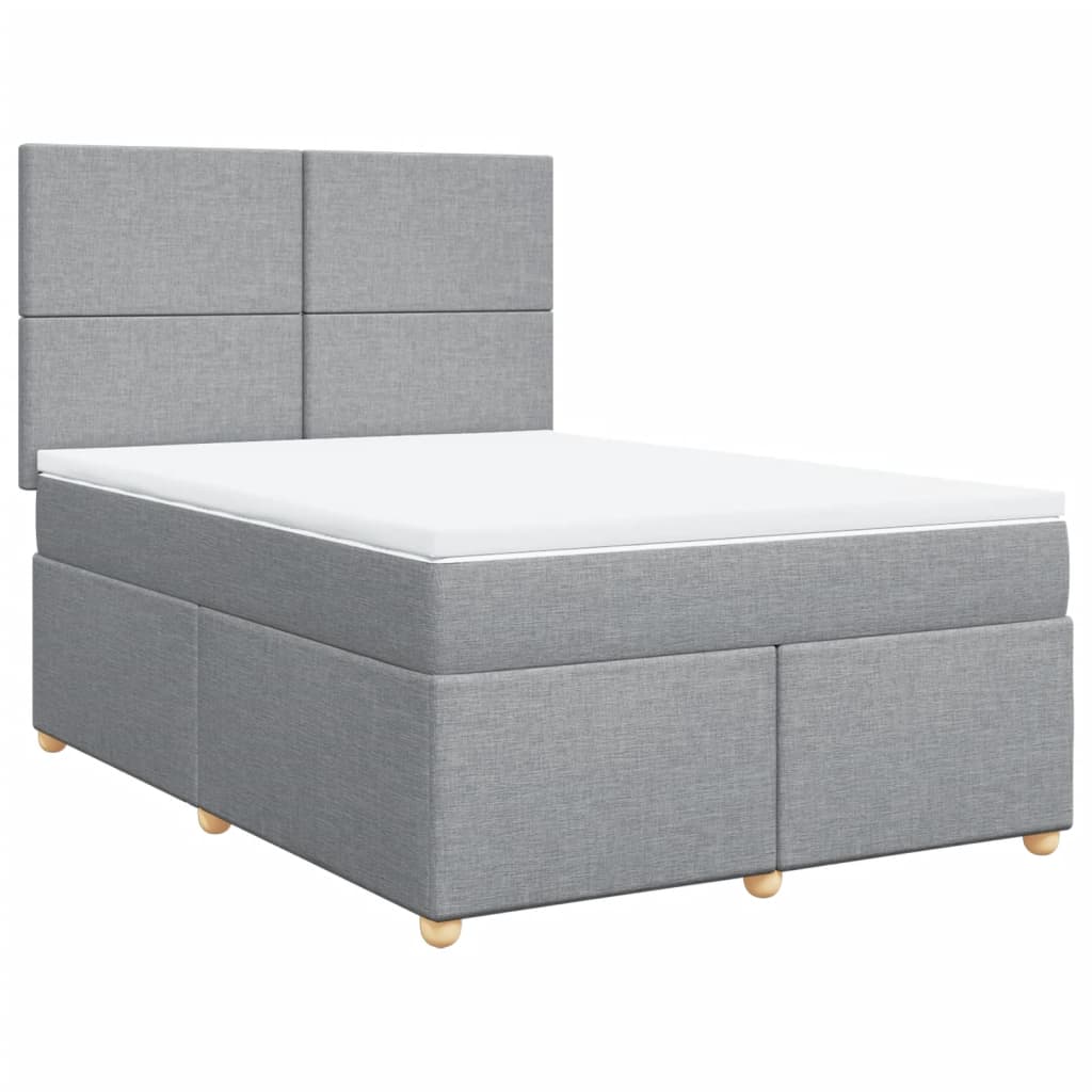 Giroletto a Molle con Materasso Grigio Chiaro 140x200cm Tessuto