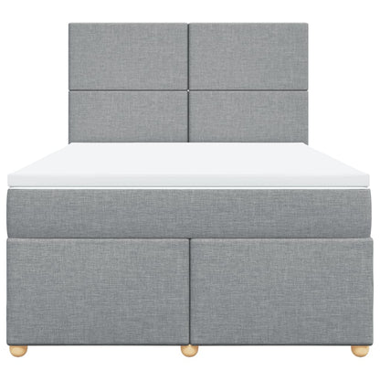 Giroletto a Molle con Materasso Grigio Chiaro 140x200cm Tessuto