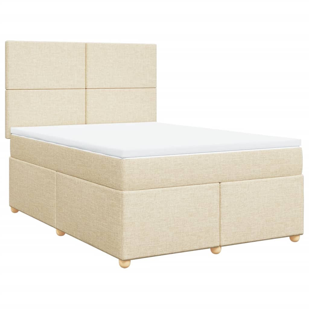 Giroletto a Molle con Materasso Crema 140x200 cm in Tessuto