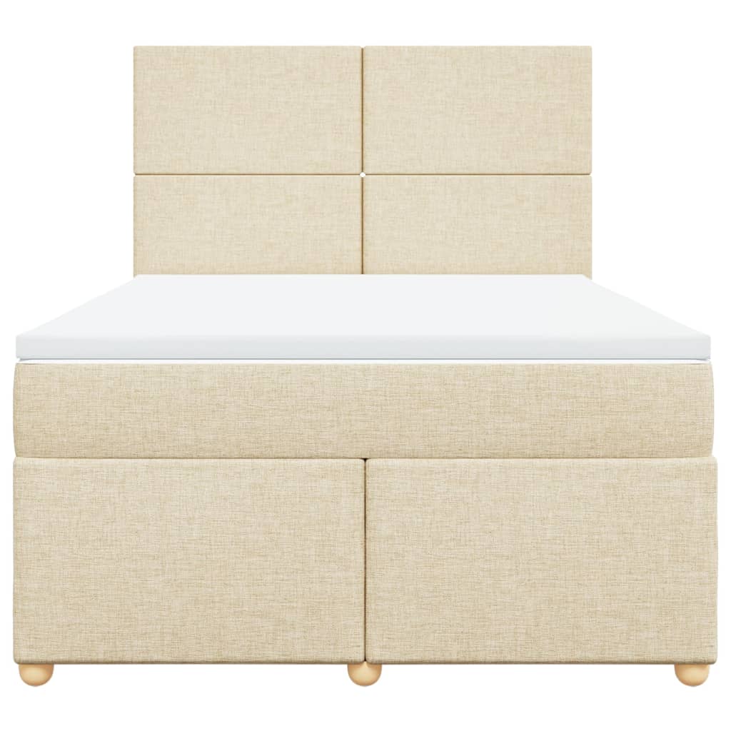 Giroletto a Molle con Materasso Crema 140x200 cm in Tessuto