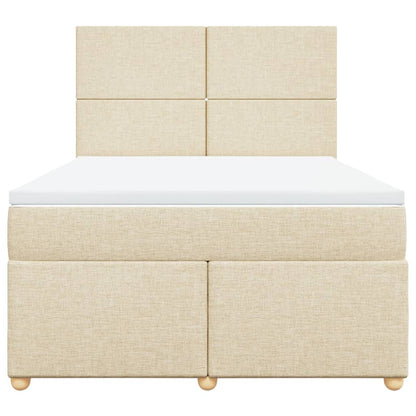Giroletto a Molle con Materasso Crema 140x200 cm in Tessuto