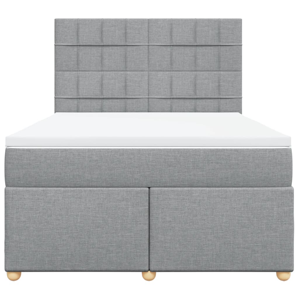 Giroletto a Molle con Materasso Grigio Chiaro 140x200cm Tessuto