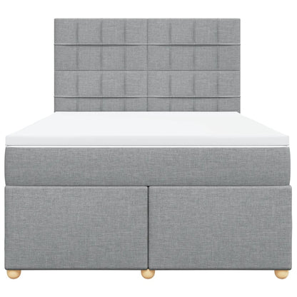 Giroletto a Molle con Materasso Grigio Chiaro 140x200cm Tessuto