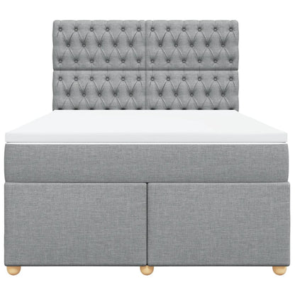 Giroletto a Molle con Materasso Grigio Chiaro 140x200cm Tessuto
