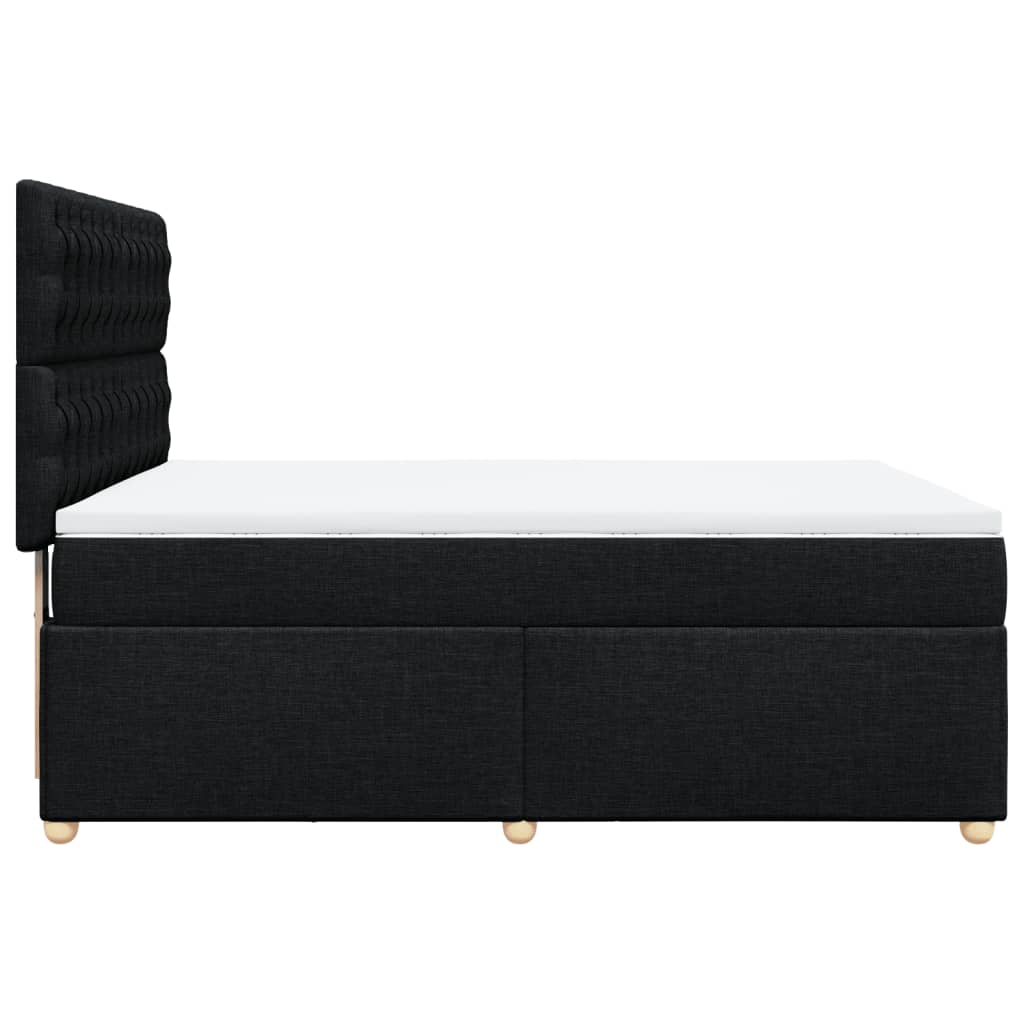 Giroletto a Molle con Materasso Nero 140x200 cm in Tessuto