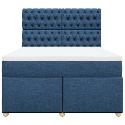 Giroletto a Molle con Materasso Blu 140x200 cm in Tessuto