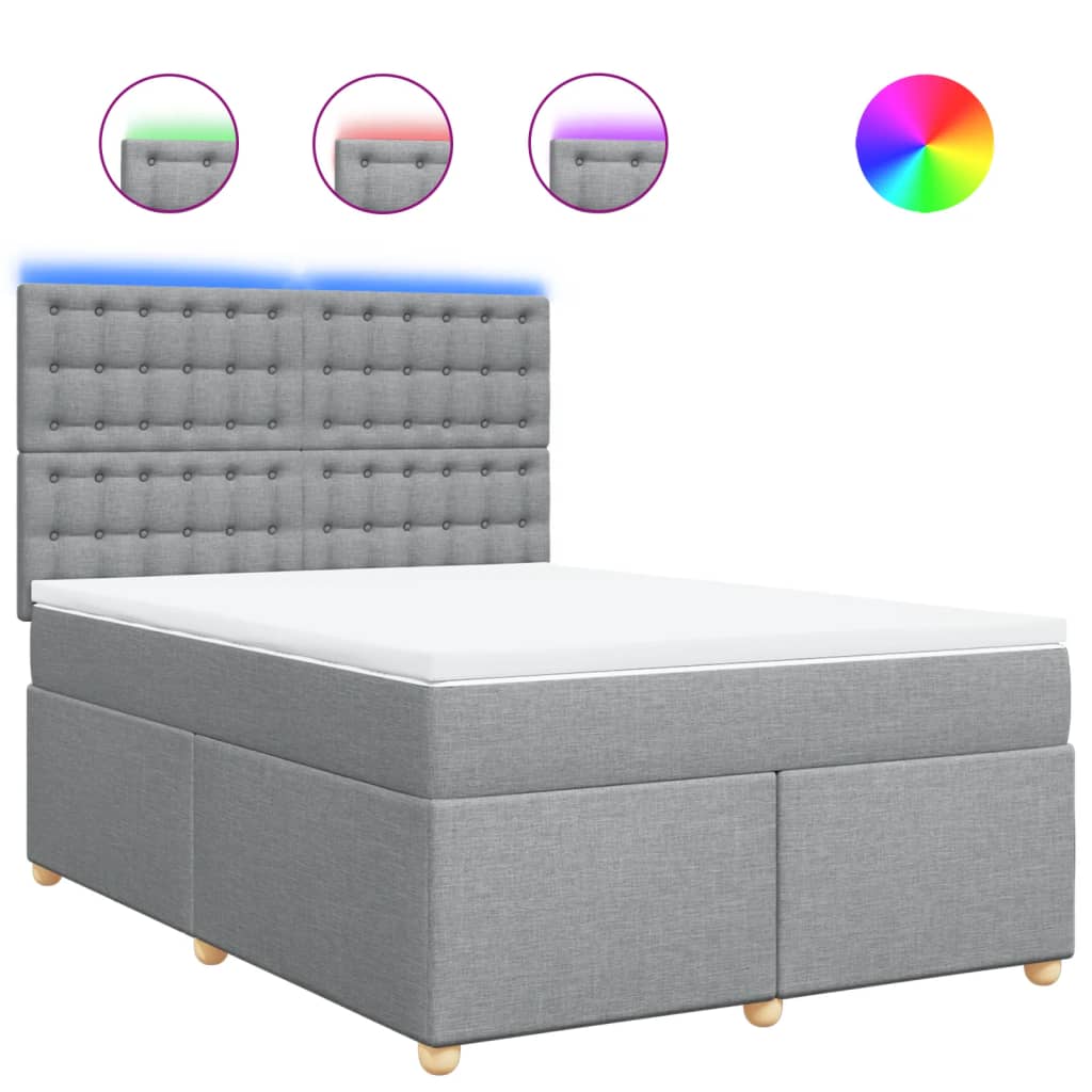 Giroletto a Molle con Materasso Grigio Chiaro 140x200cm Tessuto - homemem39