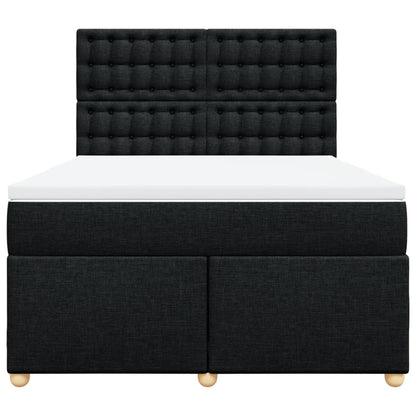 Giroletto a Molle con Materasso Nero 140x200 cm in Tessuto