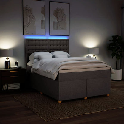 Giroletto a Molle con Materasso Tortora 140x200 cm in Tessuto | homemem39