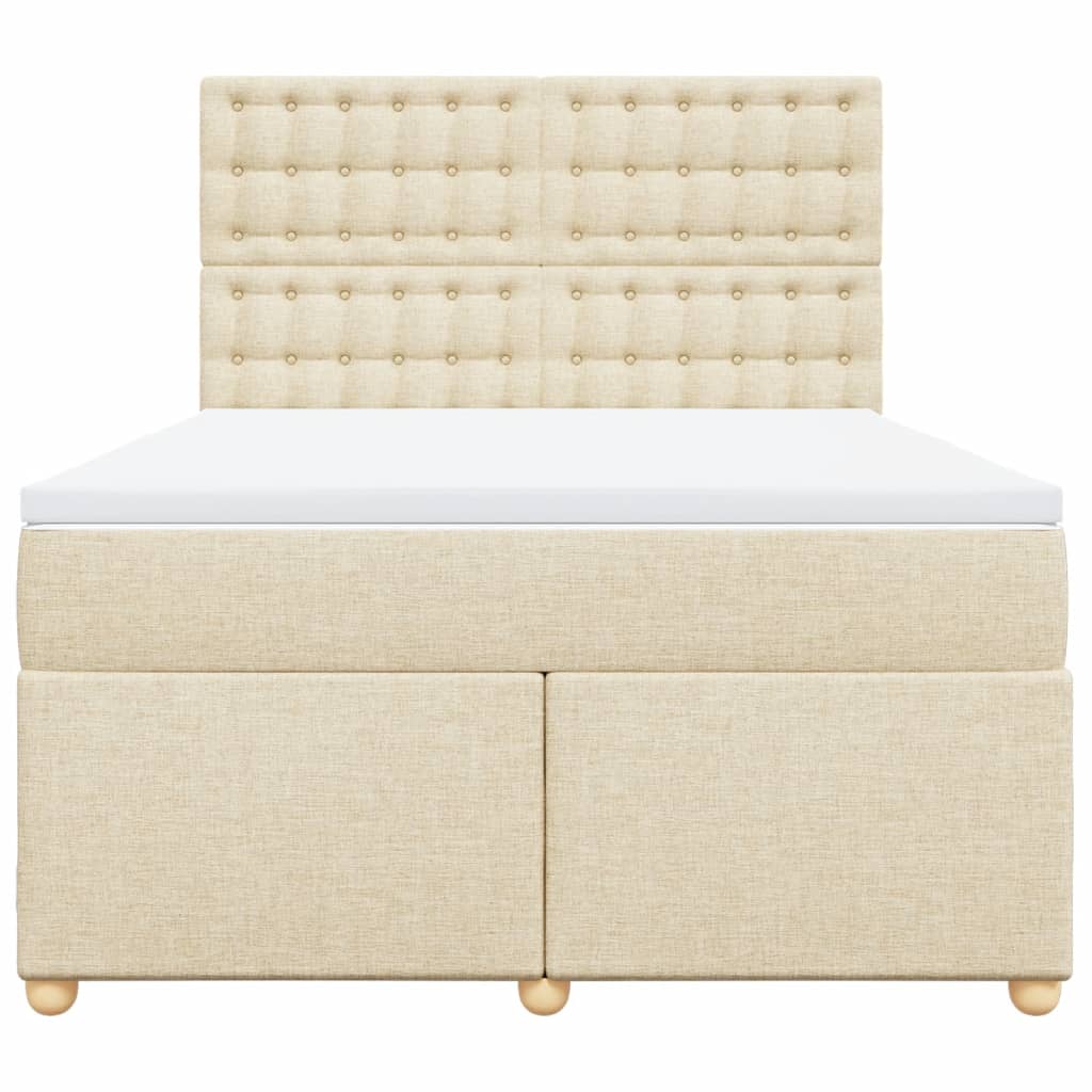 Giroletto a Molle con Materasso Crema 140x200 cm in Tessuto | homemem39